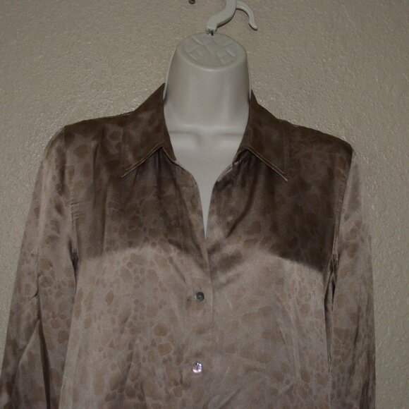 $340 Sz XS L'Agence Golden Dani 3/4-Sleeve Animal-Print Silk Blouse - Picture 3 of 7
